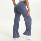 Women's Straight Leg Yoga Pants | Mid-Waist Naked-Feel Pilates Running Gym Leggings Sports Trousers