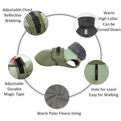 Fur-Collar Dog Vest Jacket – Thick Padded Reflective Winter Coat for Small & Medium Dogs