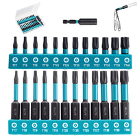 25 Pcs Tamper Proof Torx Bit Set – Magnetic Star Bits for Impact Driver with S2 Steel Construction & Storage Case