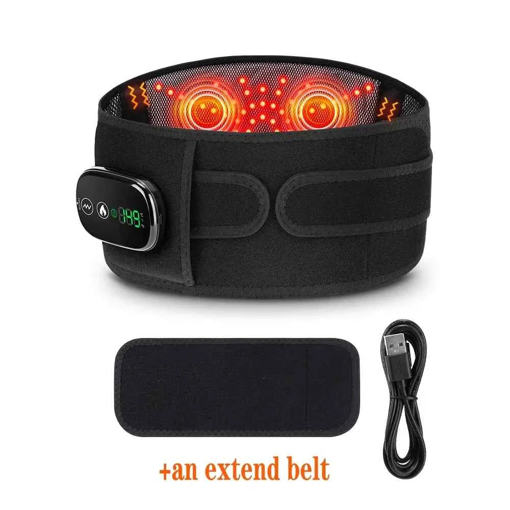 Cordless Waist Belt Massager – Heated Vibration Lumbar Support & Back Relief Brace