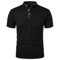 Men's Summer Basic Polo | Trendy Breathable Loose-Fit Splice Top