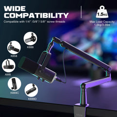 Adjustable Low Profile Microphone Arm Stand by Snagg A Microphone Stand