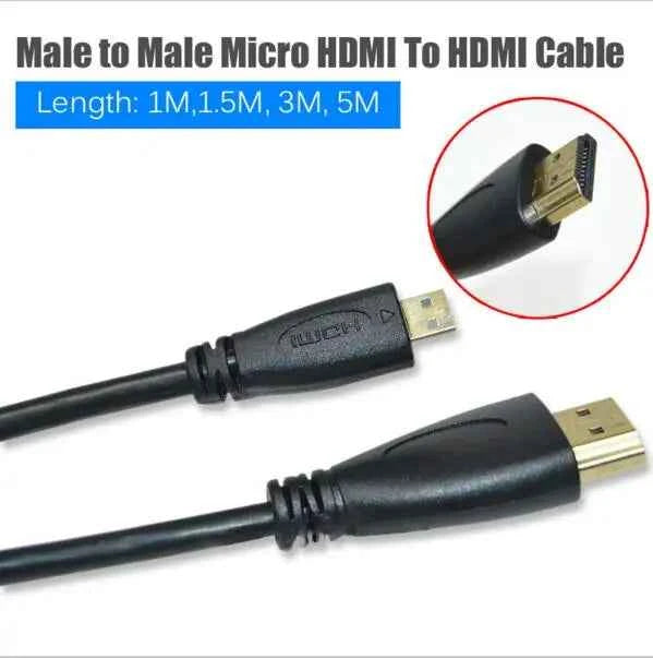 90-Degree Micro HDMI to HDMI Cable – Up/Left/Right Angle for Sony A6400, GH4 & Digital Camera (50cm/150cm)