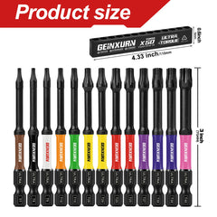 13PCS 3” Magnetic Torx Screwdriver Bits Set – T7 to T40