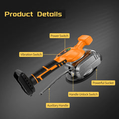 Cordless Tile Vibrator | 75KG Suction Capacity & 5-Speed Professional Leveling Tool Compatible With Dewalt 20V Battery