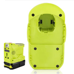 200W Portable Power Inverter & 280LM LED Floodlight | High Utility Mobile Power Compatible With Ryobi 18V Batteries