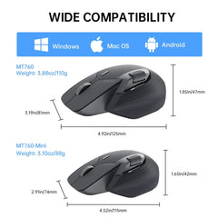 MT760 Series Multi-Device Wireless Mouse | M+ Cross Computer Technology & Ergonomic Laser Precision