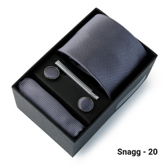 Luxury Men’s Tie Set Solid Colour Slim Necktie Hanky Cufflinks & Clip - Snagg - 20 - Others In Fashion