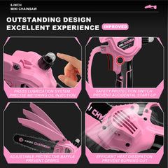 6 Inch Mini Electric Saw - Battery Powered With 2 × 2.0Ah Batteries