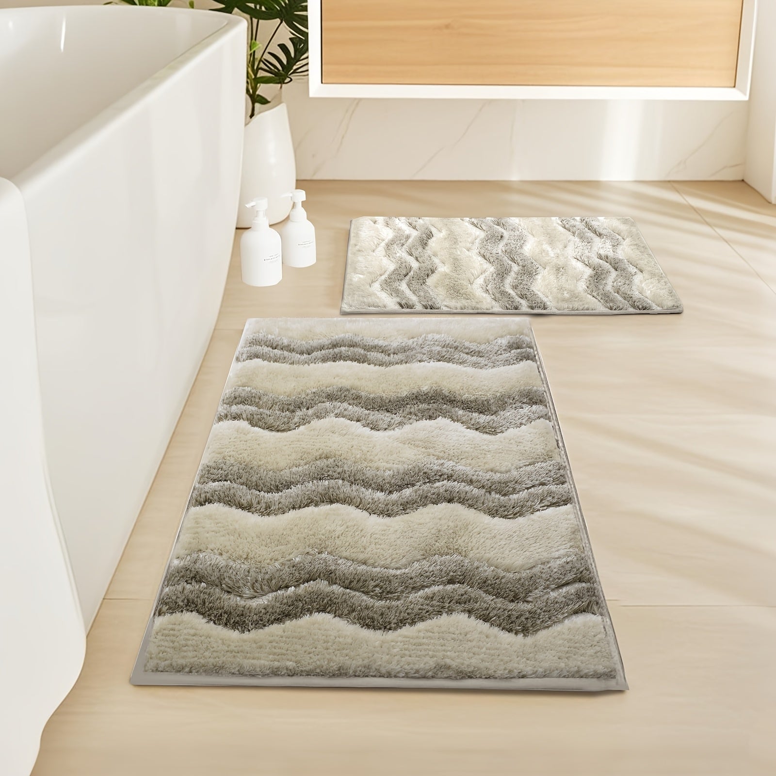 2 Pcs Luxury Bathroom Rug Set by Snagg A Rug