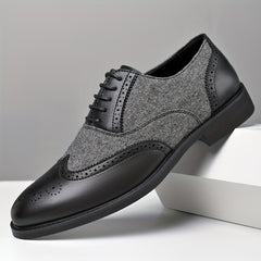 Men’s Casual Business Brogue Oxfords Classic Lace-Up Dress Shoes by Snagg A Shoes