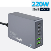 220W GaN 6-Port USB-C Charging Station | PD 100W Fast Charger for PC Laptop iPhone Samsung