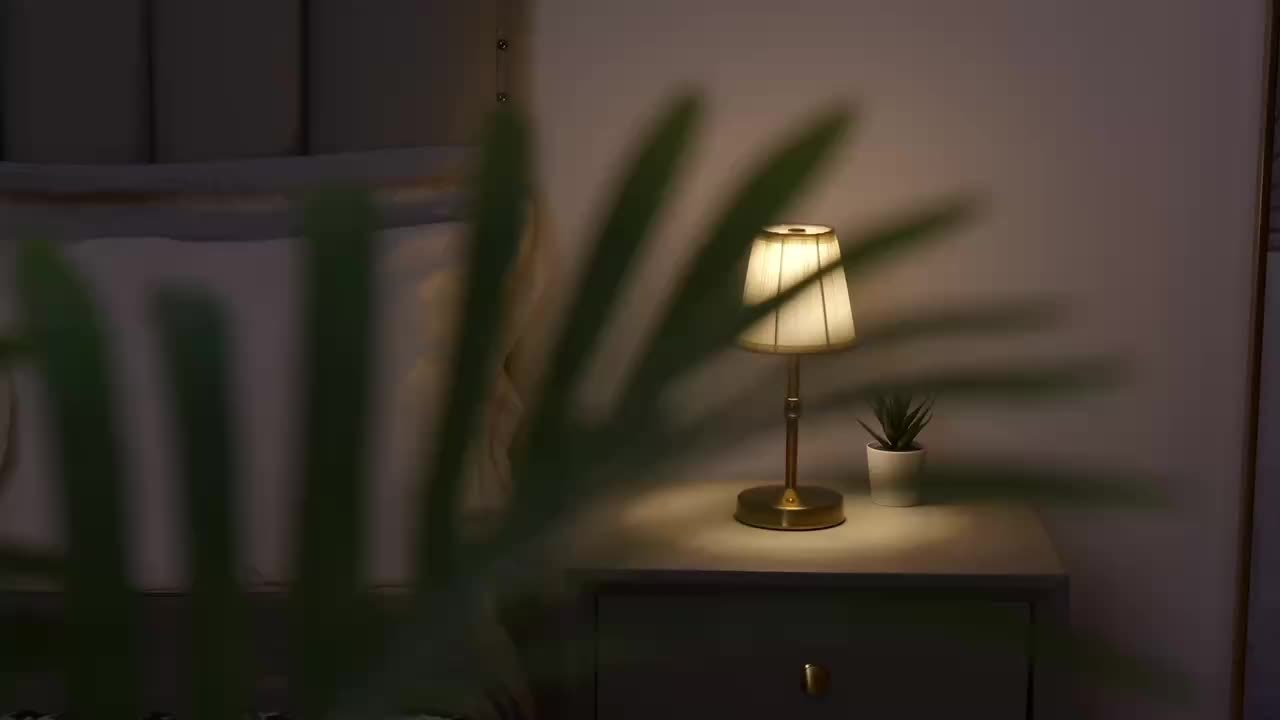 Rechargeable Antique Brass Lamp with Dimmer by Snagg A Table Lamp