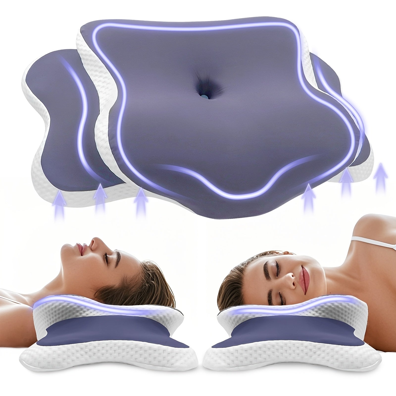 Adjustable Cervical Neck Pillow – Butterfly Design by Snagg A Pillow