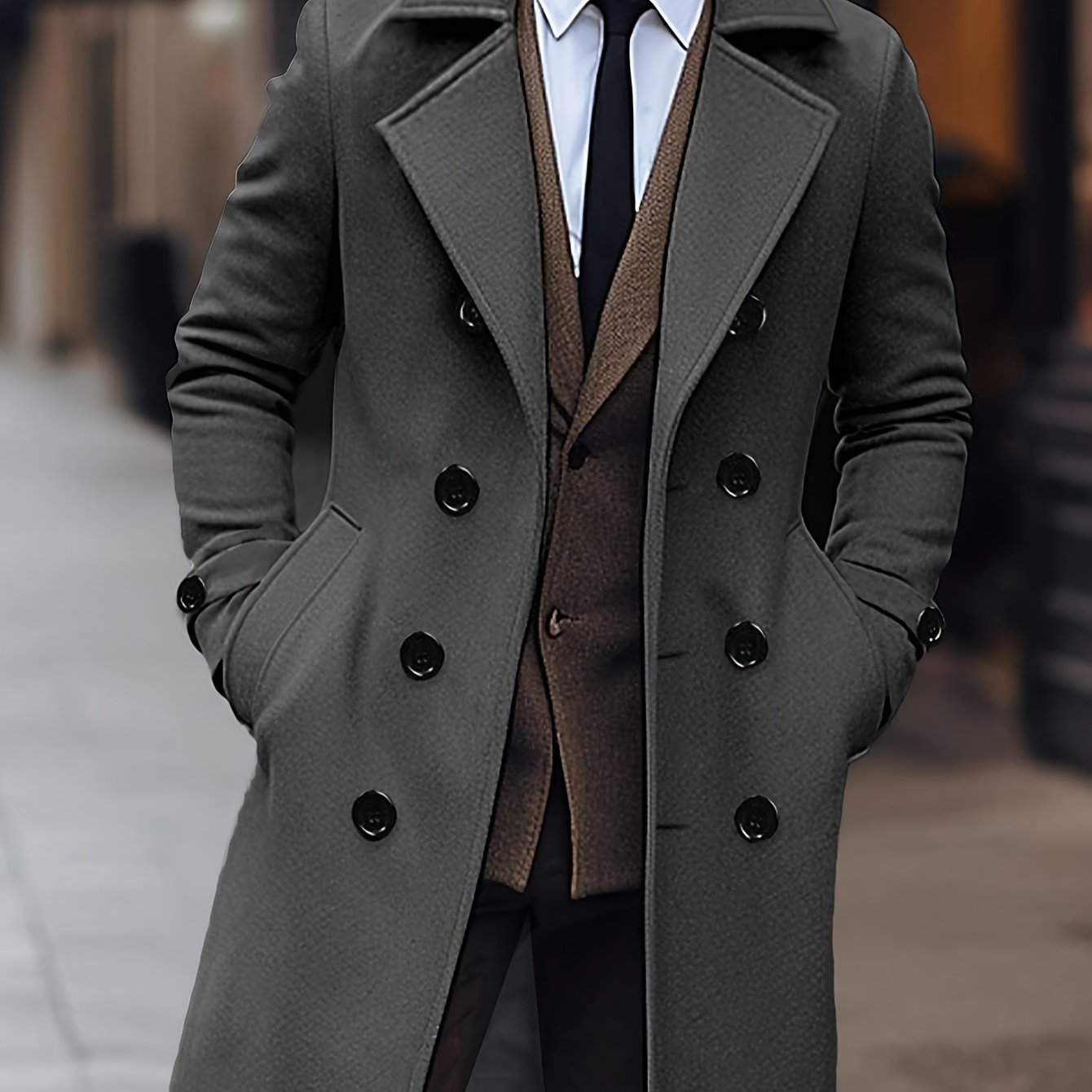 Men’s Double-Breasted Long Coat by Snagg A Coat