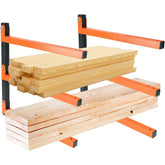 Heavy Duty Wall Mounted Lumber Storage Rack - 2 Packs - Outdoor