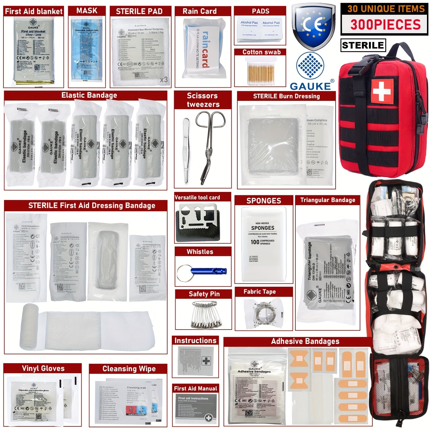 300pcs First Aid Kit by Snagg An Emergency Kit