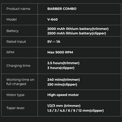 Professional 9000 RPM Barber Suite – Dual Machine Precision Set with Integrated Fine Tuning & High Capacity Lithium Power