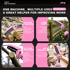 6 Inch Mini Electric Saw - Battery Powered With 2 × 2.0Ah Batteries