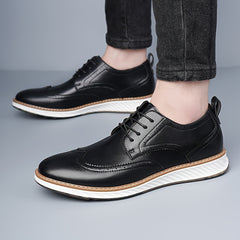 Men’s Business Casual Shoes – Pointed Toe PU Leather Lace-Ups by Snagg A Shoes