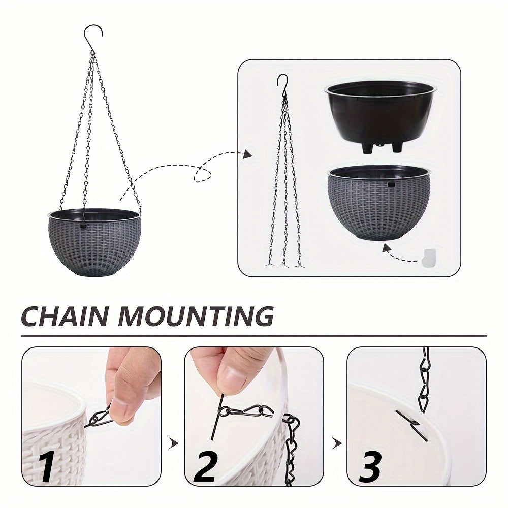 4pcs Hanging Baskets with Chains by Snagg A Pot