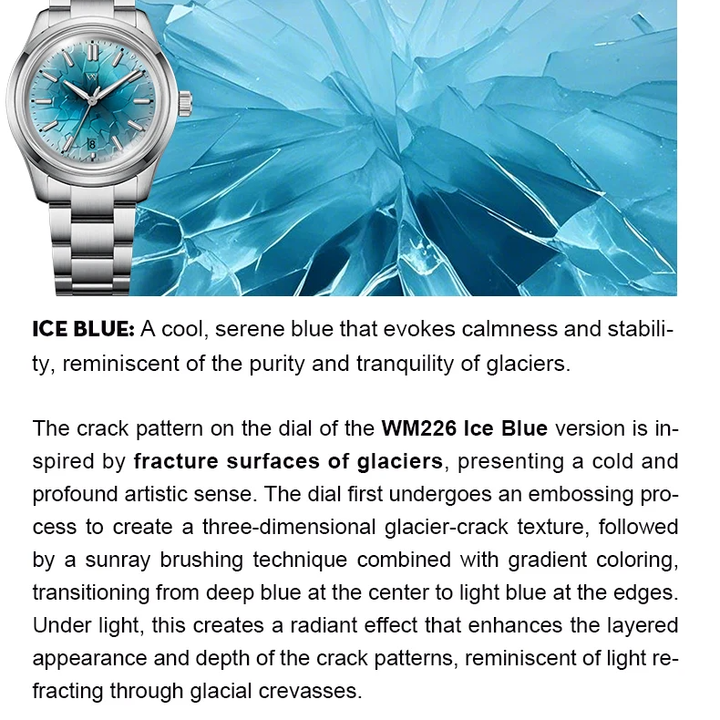 Automatic Mechanical NH35 Men’s Dive Watch – Sapphire Crystal | Glacier Collection | 100M Water Resistant - Blue