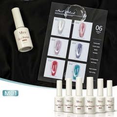 Professional 15ml Magnetic Crystal Cat Eye Gel Collection – 6 Piece High Pigment Red & Pink Reflective System