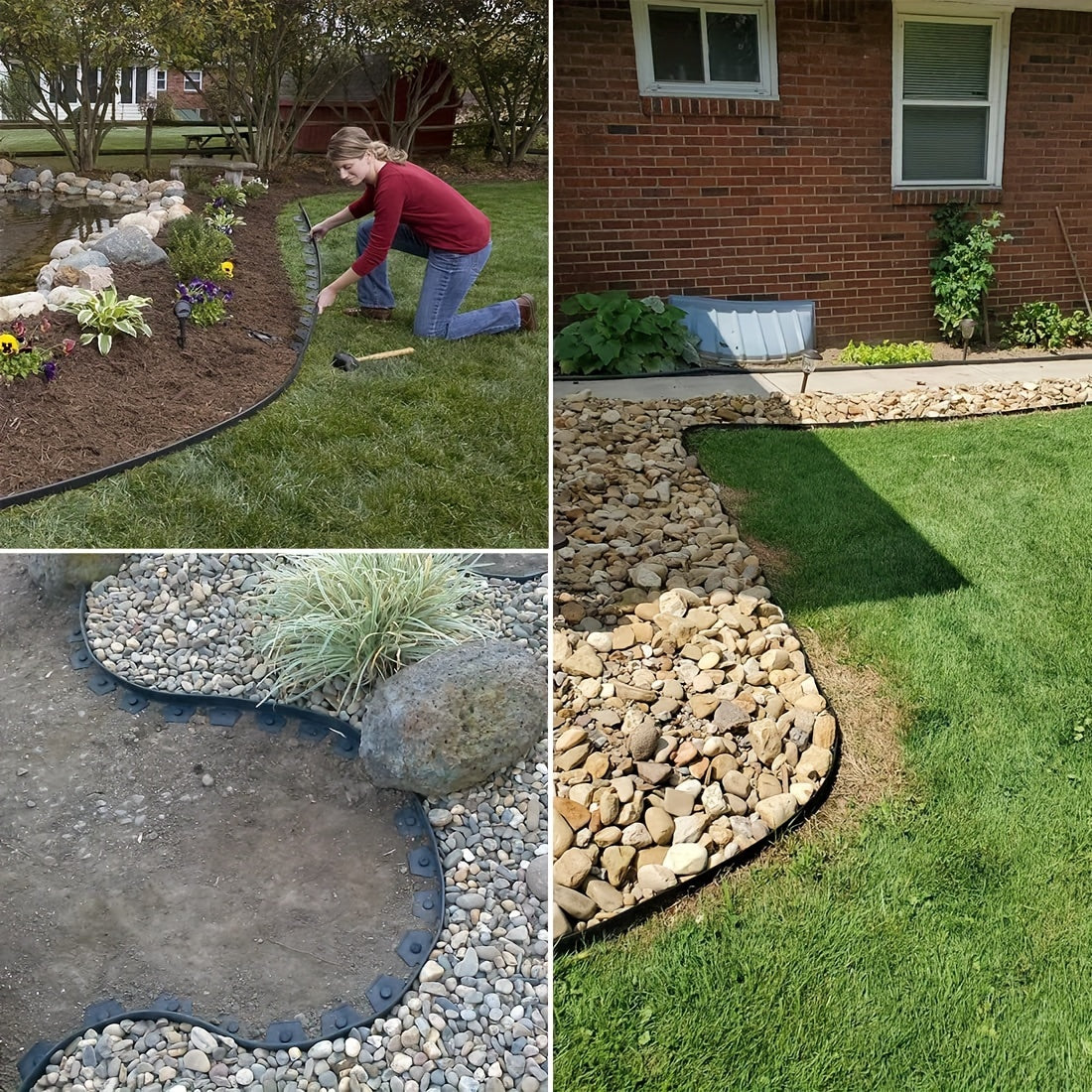 33ft Flexible Garden Edging Border 4" Tall by Snagg A Border Fence