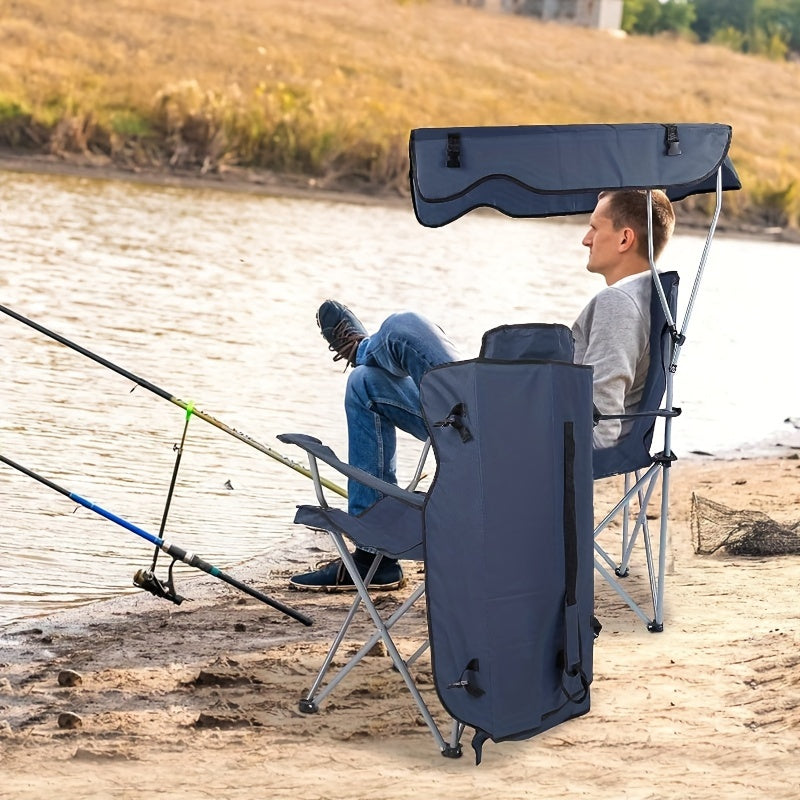 Heavy-Duty Portable Folding Chair with Canopy Shade by Snagg A Chair
