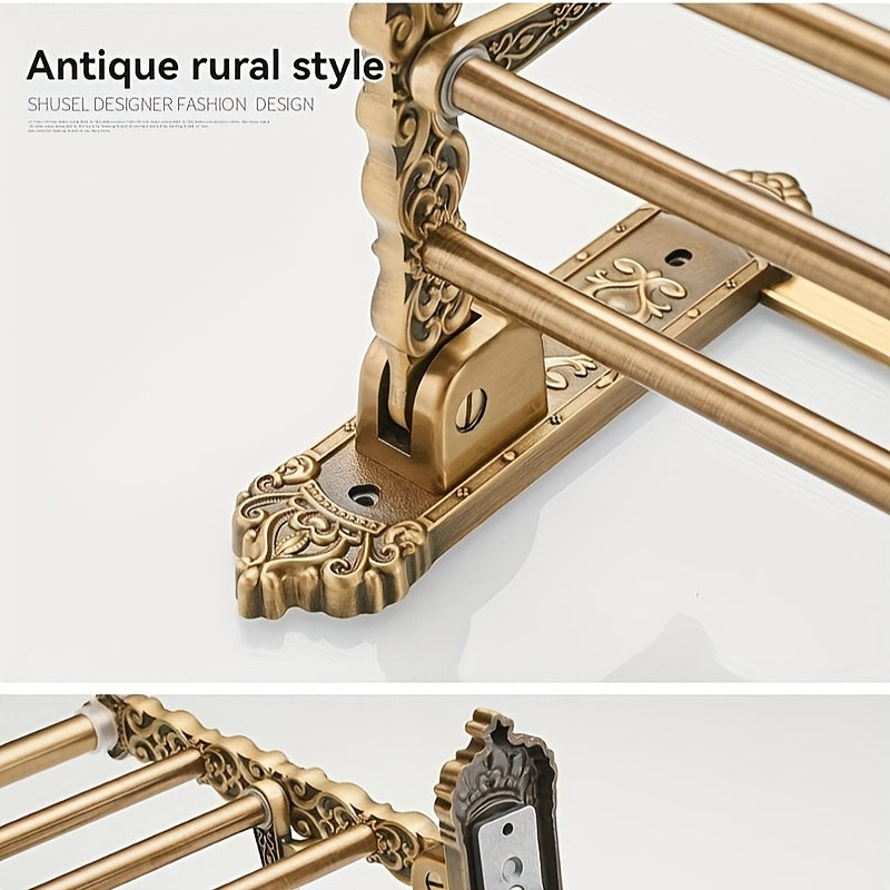 Vintage European-Style Wall-Mounted Towel Rack by Snagg A Rack