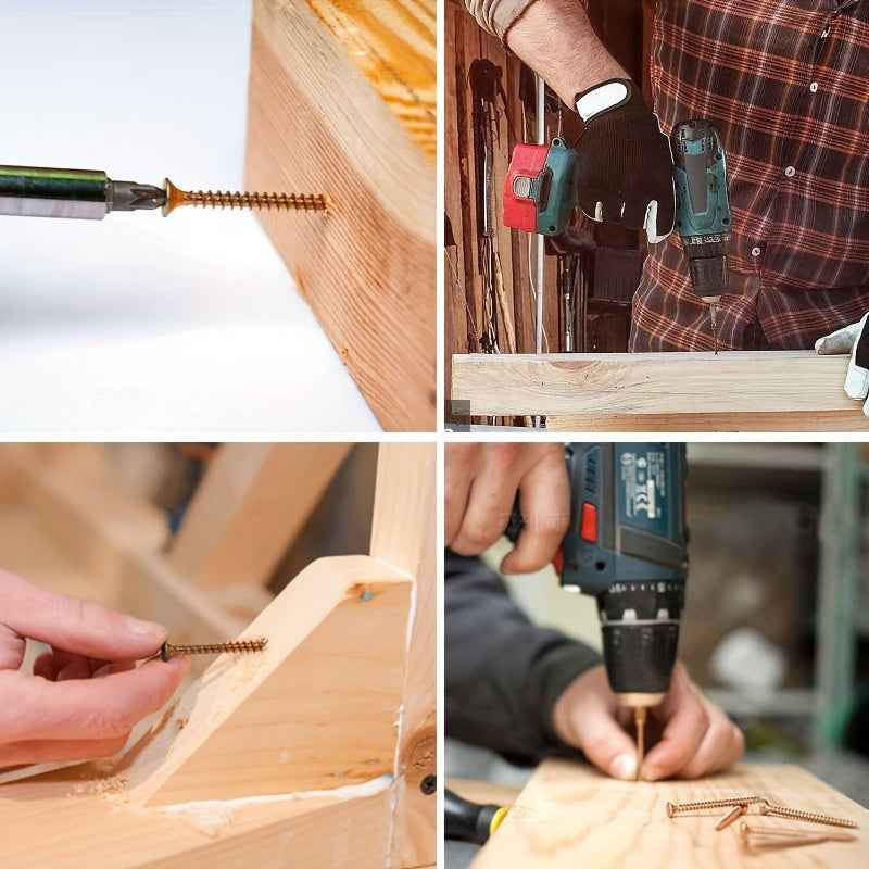 430 Piece Wood Screw Set (25–70mm Assorted Sizes) - pieces - Power Tools Gadget