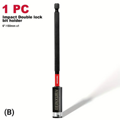 Impact Double Lock Magnetic Bit Holder Set – Universal 1/4" Extension Socket for Power & Manual Screwdrivers