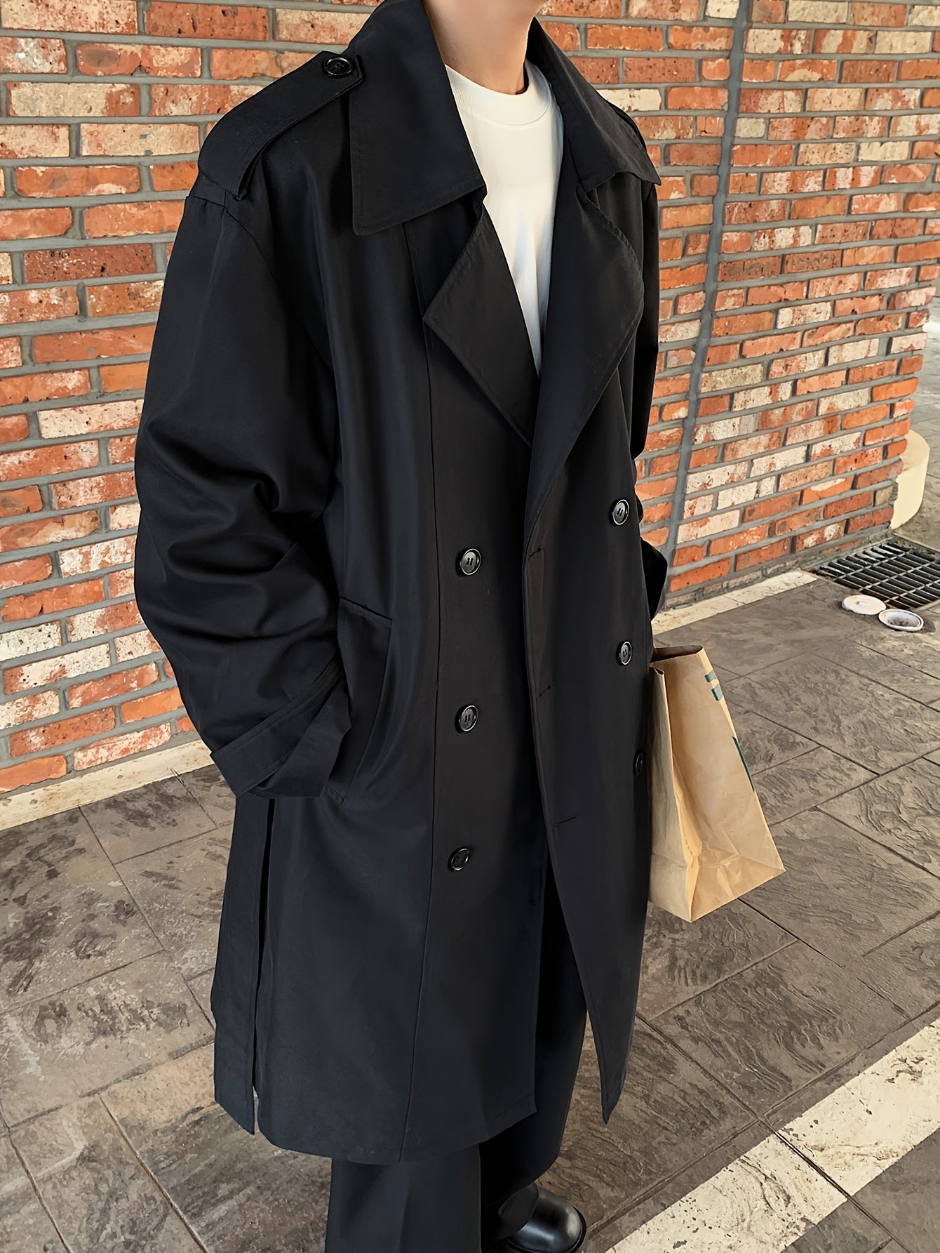 Men’s Double-Breasted Trench Coat with Belt by Snagg A Coat