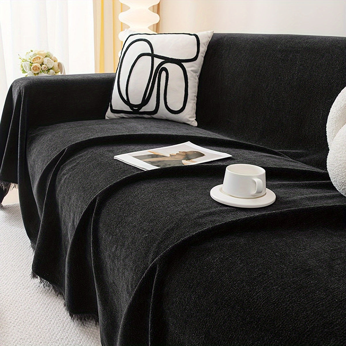 2pcs Chenille Sofa Covers Modern, Pet-Friendly & Double-Sided by Snagg A Sofa Cover