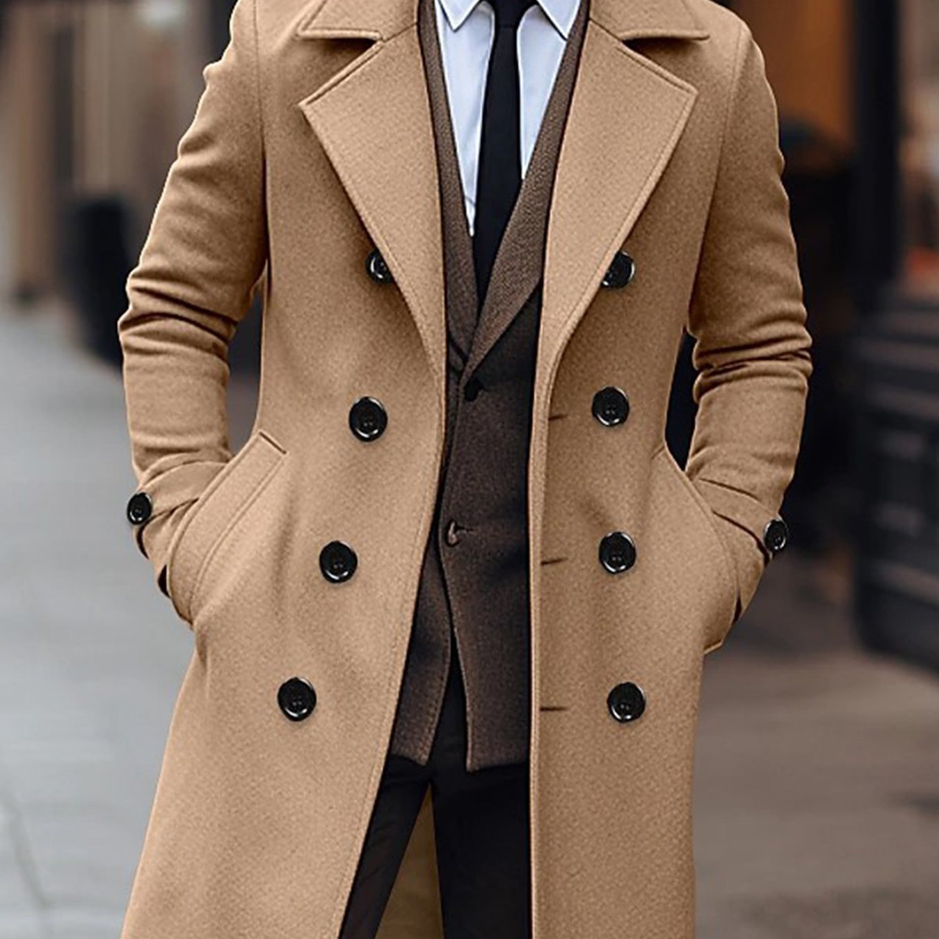 Men’s Stylish Double-Breasted Tweed Coat by Snagg A Coat