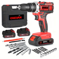 Cordless Electric Impact Drill Kit – 2 Batteries + Toolbox - SnaggIt