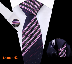Classic Plaid Tie Set for Men - Necktie with Matching Pocket Square & Cufflinks - Snagg - 42 - Others In Fashion