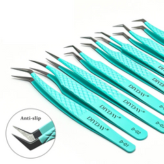 Professional Anti Slip Precision Tweezers – High-Density Fiber-Tip Lash & Brow Tools