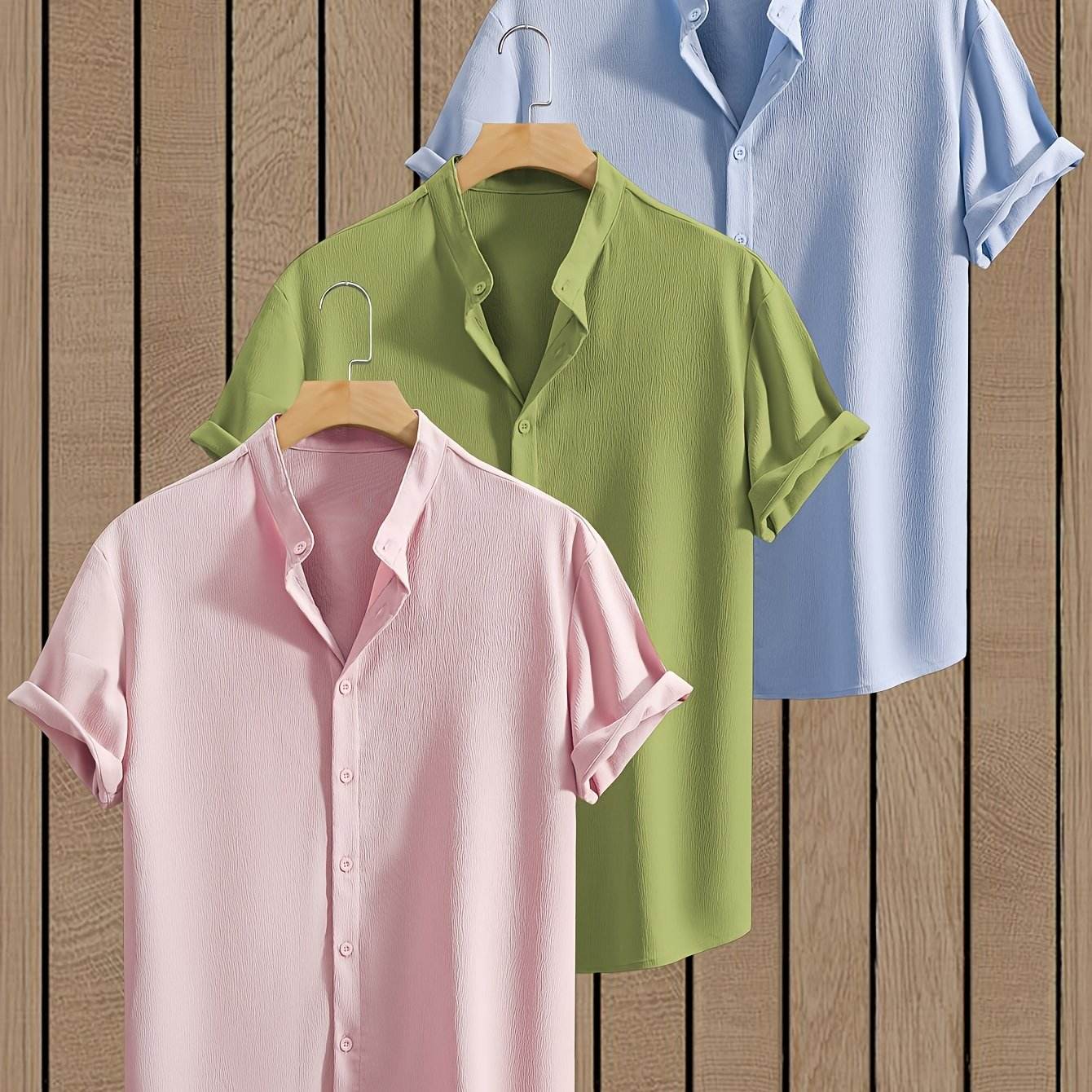 3-Pack Men’s Summer Short Sleeve Dress Shirts - SnaggIt