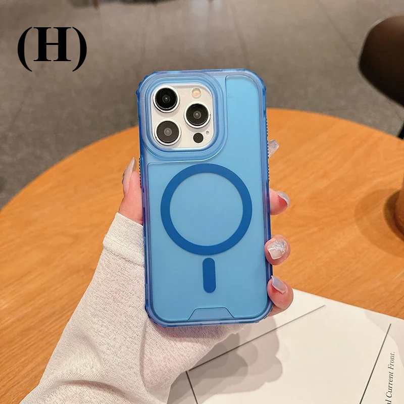 3 in 1 Magsafe Heavy Duty Armor Case - for IPhone 16 Series - H - Blue / For iPhone Pro - Phone Cases & Covers