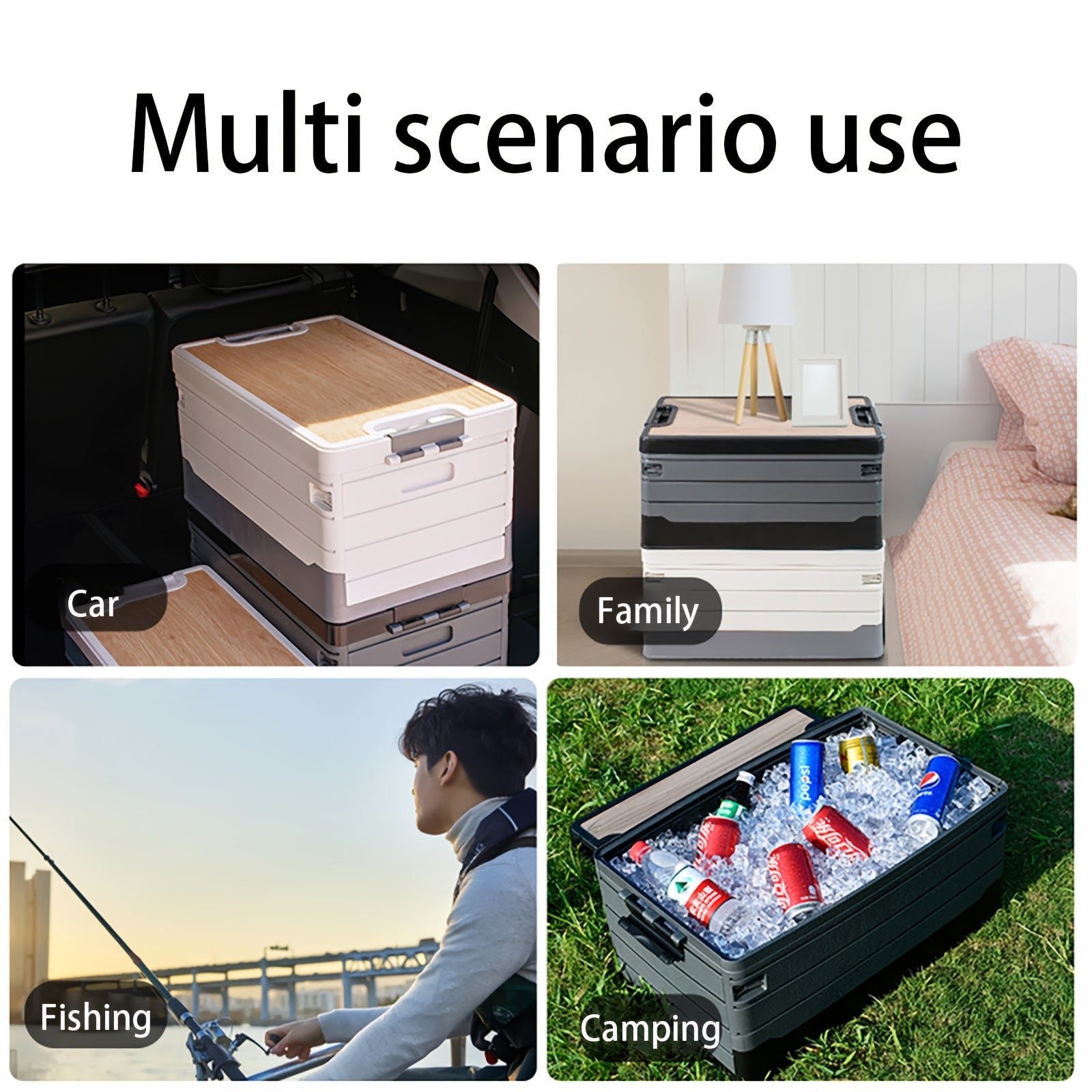 60L Collapsible Car Trunk Storage Bin with Lid by Snagg A Storage Box