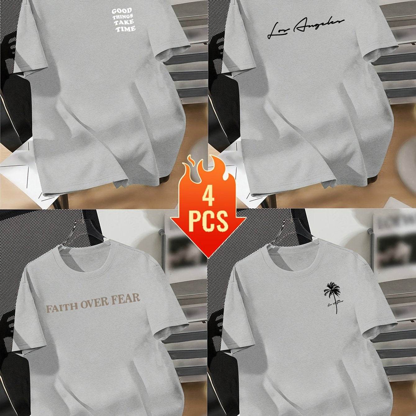 4pcs Men’s Outdoor Sports T-Shirts - SnaggIt