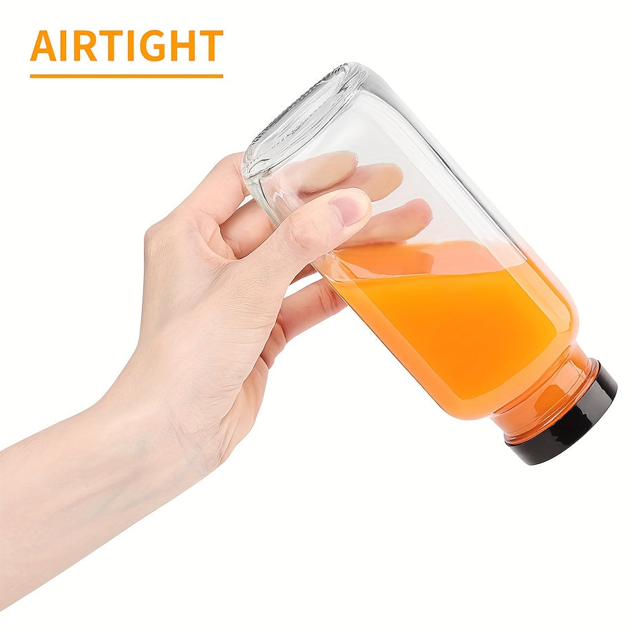 Glass Travel Juice Bottles 12 Pack 500ml Leak Proof BPA Free Lids by Snagg A Bottle