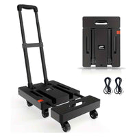 500LB Folding Hand Truck Dolly – 6-Wheel Heavy-Duty Portable Cart with Bungee Cords for Moving & Travel