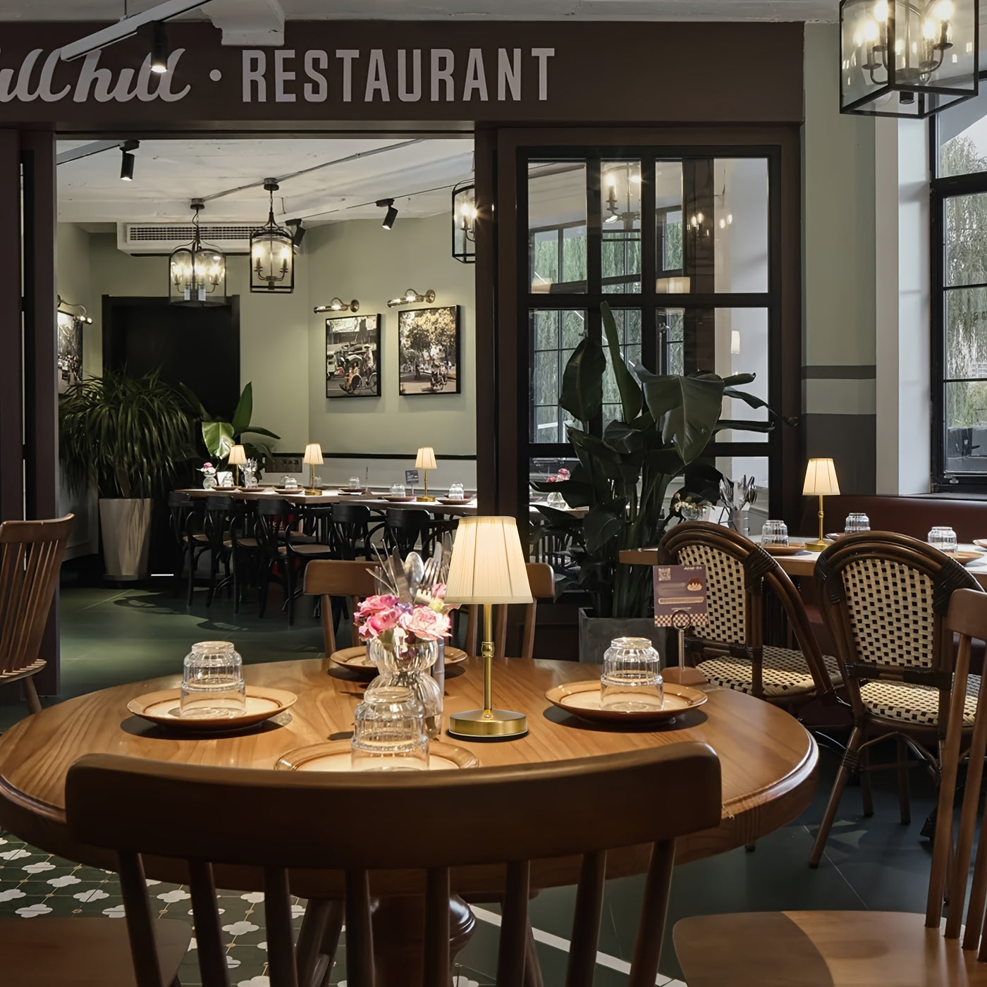 Rechargeable Antique Brass Lamp with Dimmer by Snagg A Table Lamp