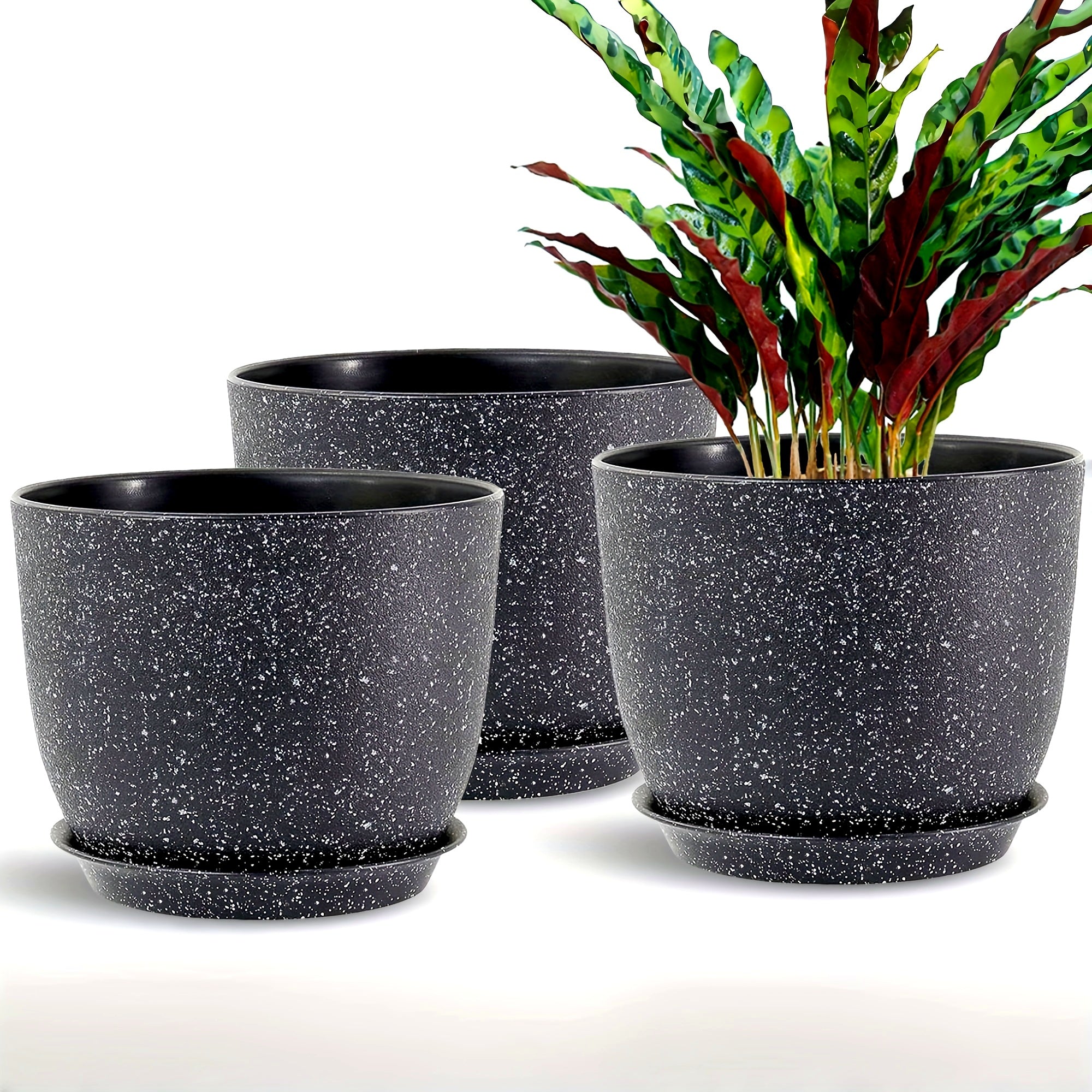 6pcs 10" Plastic Planter Set with Trays by Snagg A Pot