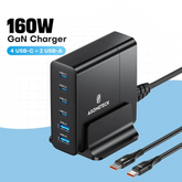 160W GaN Multi-Port USB-C Charger | PD PPS QC4.0 Desktop Fast Charger iPhone Samsung MacBook iPad