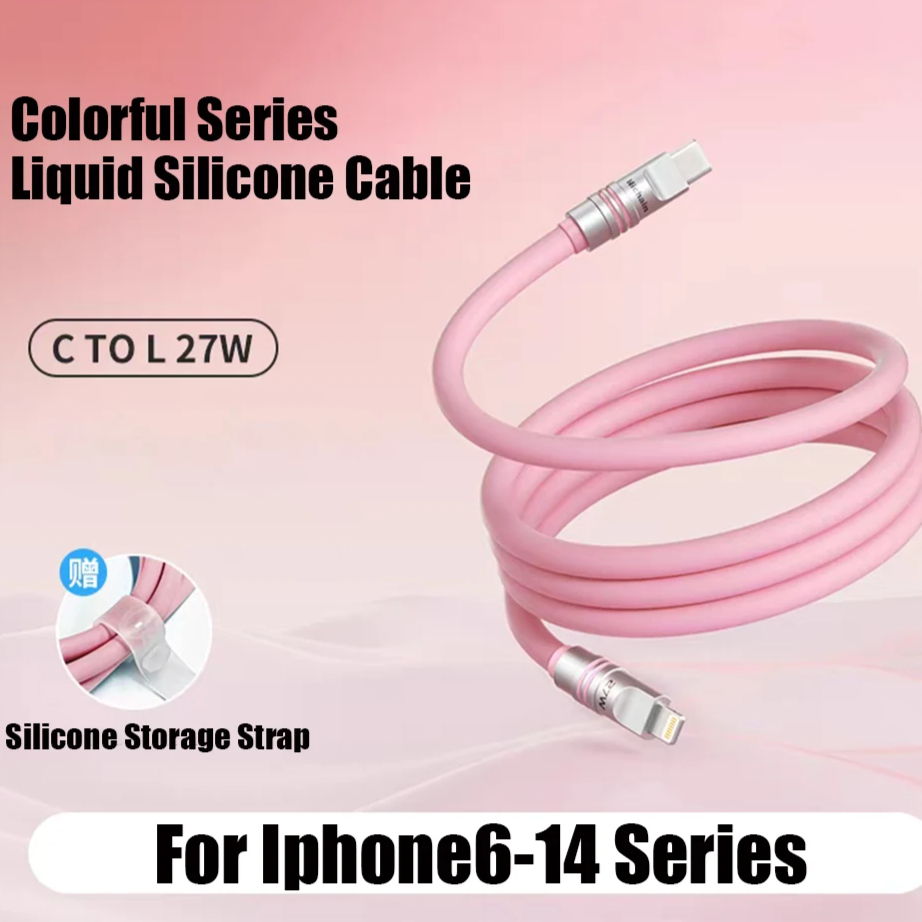 MFi USB-C to Lightning Fast Charging Cable 27W | Liquid Silicone Soft Cable for iPhone 6–14