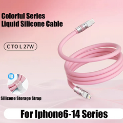 MFi USB-C to Lightning Fast Charging Cable 27W | Liquid Silicone Soft Cable for iPhone 6–14