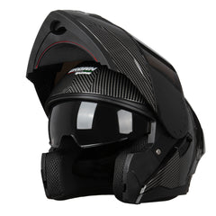 Dual Visor Flip Up Full Face Helmet with Quick Release Buckle by Snagg A Motorcycle Helmet